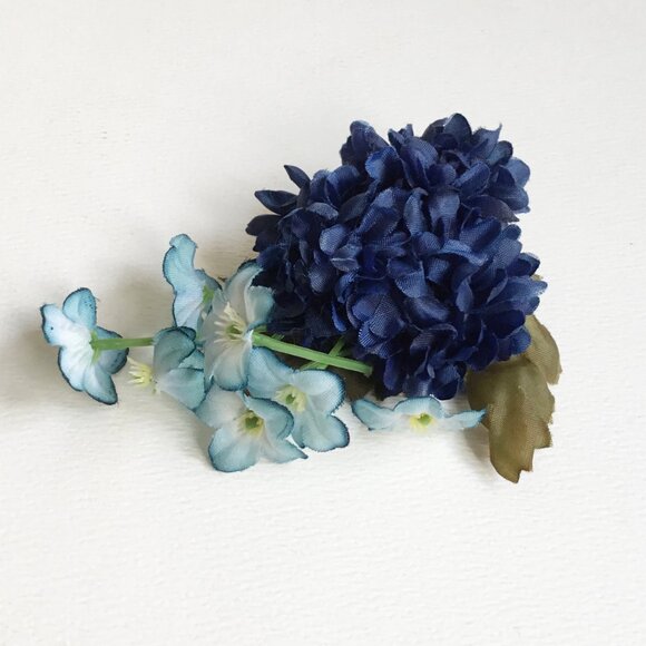 Vintage Millinery Flower Floral Handmade Hair Clips Set of 5 - Picture 5 of 11